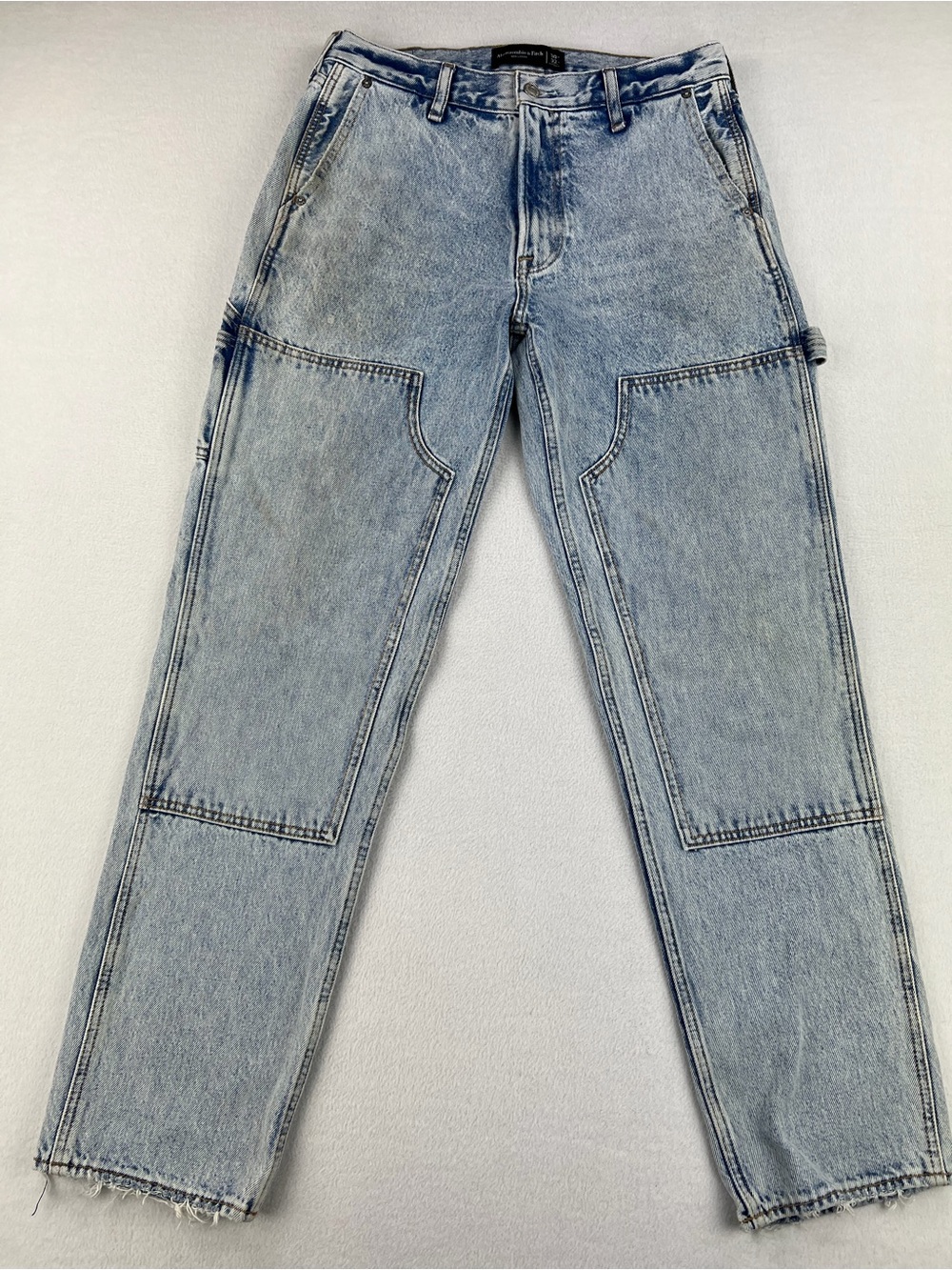Abercrombie & Fitch Mens 90s Loose Carpenter Jeans Double Knee Acid Wash 30x32